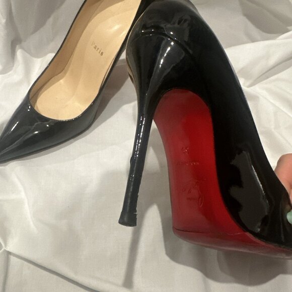 Christian Louboutin Black Patent Leather Heels - Picture 8 of 8